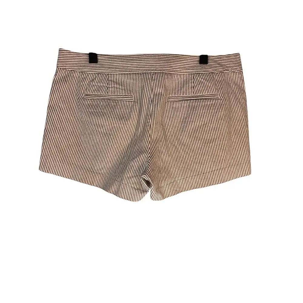 J.Crew black and cream striped seersucker shorts Size 12 city fit